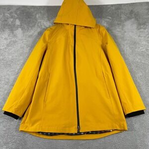 Pendleton Hooded Rain Jacket Womens Medium Yellow Waterproof Aztec Lined Coat